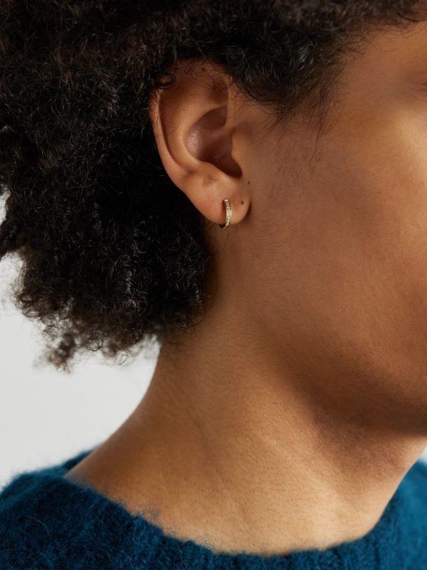 Luna Spectra Small 14-Karat Gold Diamond Single Hoop Earring - FR Luna Spectra Small 14-Karat Gold Diamond Single Hoop Earring - FR