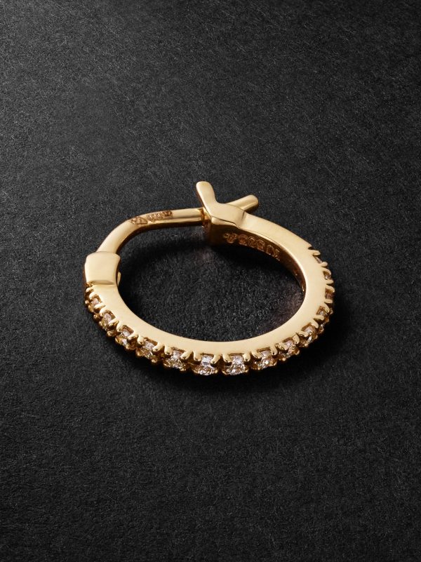 Luna Spectra Small 14-Karat Gold Diamond Single Hoop Earring Luna Spectra Small 14-Karat Gold Diamond Single Hoop Earring