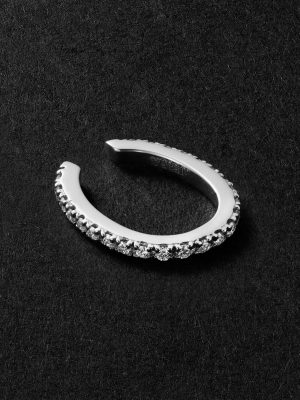 Luna Spectra Oval 14-Karat White Gold Diamond Ear Cuff Luna Spectra Oval 14-Karat White Gold Diamond Ear Cuff