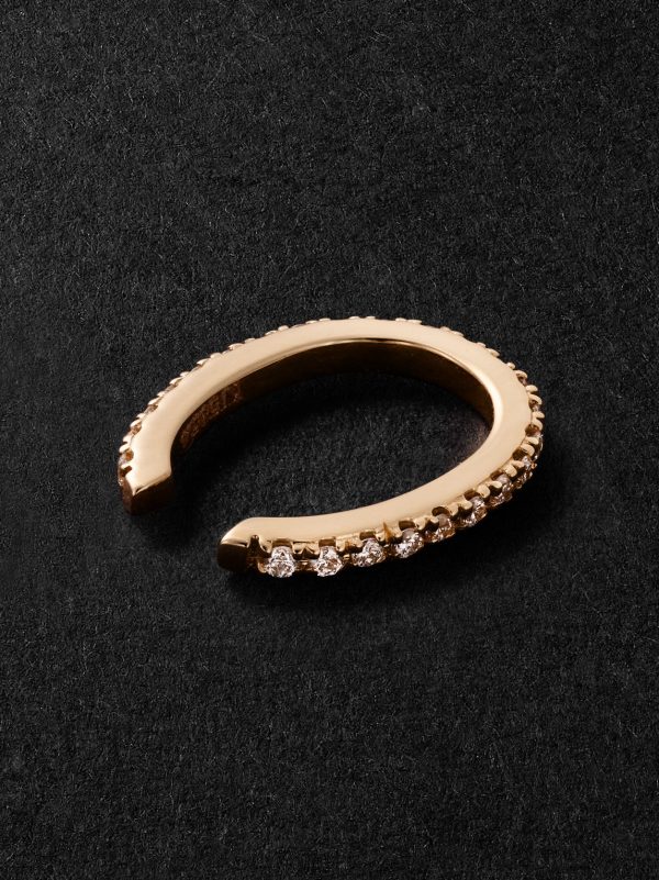 Luna Spectra Oval 14-Karat Gold Diamond Ear Cuff - BK Luna Spectra Oval 14-Karat Gold Diamond Ear Cuff - BK