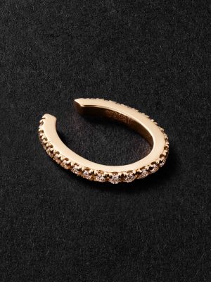 Luna Spectra Oval 14-Karat Gold Diamond Ear Cuff Luna Spectra Oval 14-Karat Gold Diamond Ear Cuff