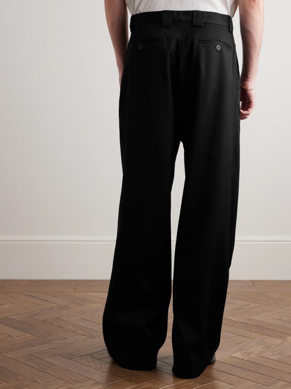 Boiler Room Wide-Leg Pleated Virgin Wool-Gabardine Trousers - BK Boiler Room Wide-Leg Pleated Virgin Wool-Gabardine Trousers - BK