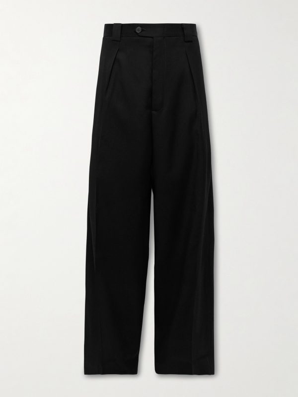 Boiler Room Wide-Leg Pleated Virgin Wool-Gabardine Trousers Boiler Room Wide-Leg Pleated Virgin Wool-Gabardine Trousers