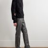 Slim-Fit Straight-Leg Distressed Leather Trousers - OU Slim-Fit Straight-Leg Distressed Leather Trousers - OU