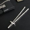 Engraved Silver Chopsticks and Hashioki - OU Engraved Silver Chopsticks and Hashioki - OU