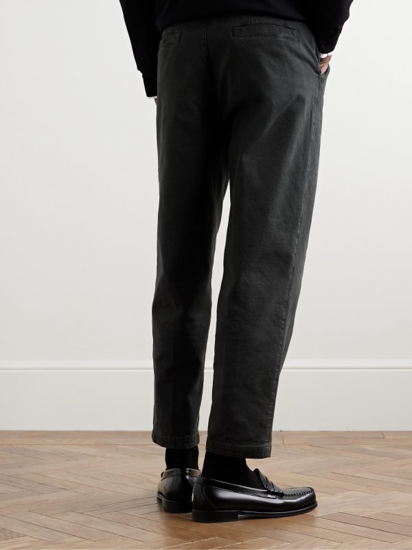 Tapered Cotton-Blend Canvas Trousers - BK