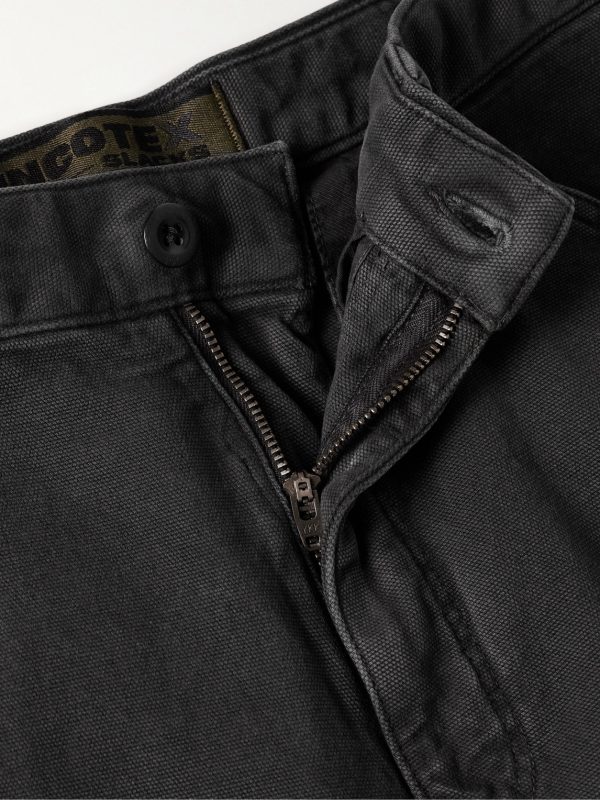 Tapered Cotton-Blend Canvas Trousers - E1