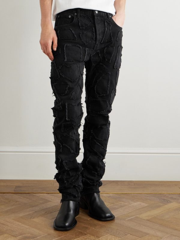 Collage 5001 Slim-Fit Frayed Patchwork Jeans - FR Collage 5001 Slim-Fit Frayed Patchwork Jeans - FR