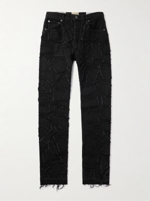 Collage 5001 Slim-Fit Frayed Patchwork Jeans