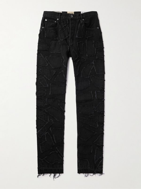 Collage 5001 Slim-Fit Frayed Patchwork Jeans Collage 5001 Slim-Fit Frayed Patchwork Jeans