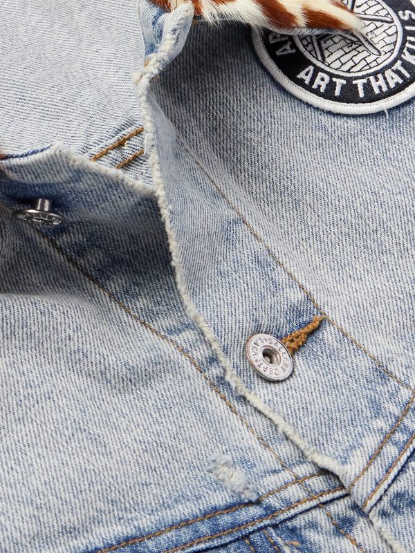 Headline Logo-Appliquéd Printed Denim Jacket - CU Headline Logo-Appliquéd Printed Denim Jacket - CU