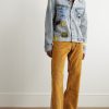 Headline Logo-Appliquéd Printed Denim Jacket - OU Headline Logo-Appliquéd Printed Denim Jacket - OU