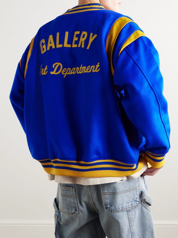 Logo-Embroidered Appliquéd Leather-Trimmed Wool-Blend Felt Varsity Jacket - BK