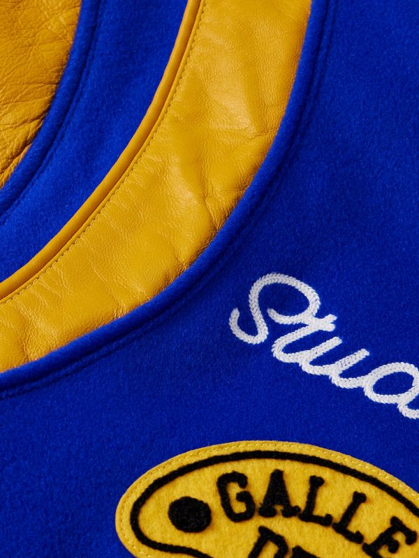 Logo-Embroidered Appliquéd Leather-Trimmed Wool-Blend Felt Varsity Jacket - CU