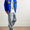Logo-Embroidered Appliquéd Leather-Trimmed Wool-Blend Felt Varsity Jacket - OU
