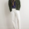 Logo-Embroidered Wool-Blend Bouclé Jacket - OU Logo-Embroidered Wool-Blend Bouclé Jacket - OU