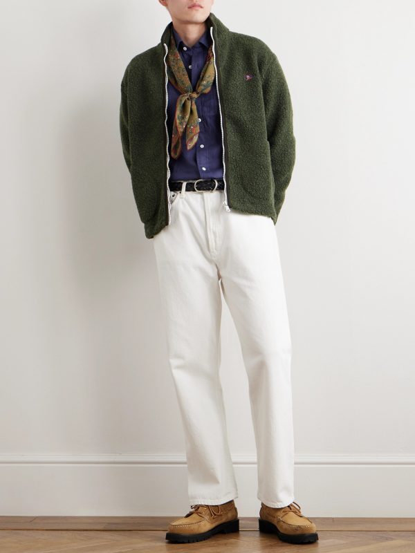 Logo-Embroidered Wool-Blend Bouclé Jacket - OU Logo-Embroidered Wool-Blend Bouclé Jacket - OU