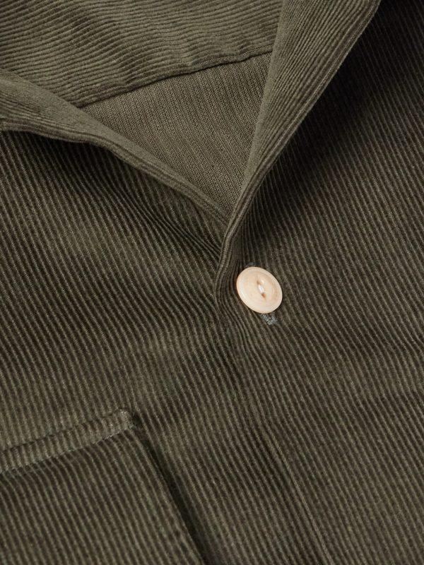 Convertible-Collar Cotton-Corduroy Shirt - CU Convertible-Collar Cotton-Corduroy Shirt - CU