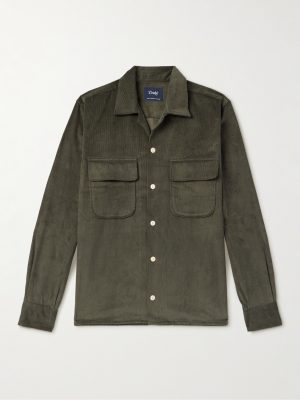Convertible-Collar Cotton-Corduroy Shirt Convertible-Collar Cotton-Corduroy Shirt