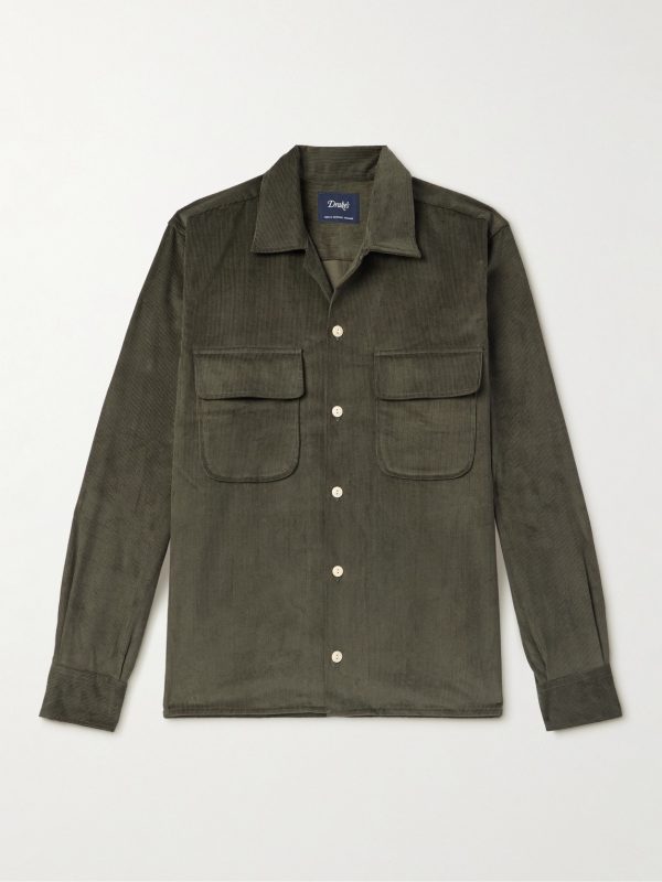 Convertible-Collar Cotton-Corduroy Shirt Convertible-Collar Cotton-Corduroy Shirt