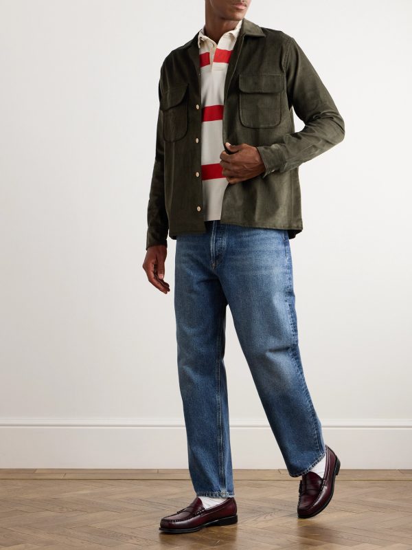 Convertible-Collar Cotton-Corduroy Shirt - OU Convertible-Collar Cotton-Corduroy Shirt - OU