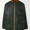 Corduroy-Trimmed Waxed-Cotton Jacket