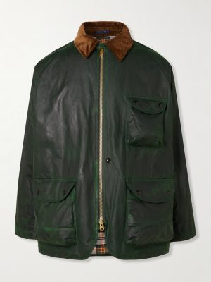 Corduroy-Trimmed Waxed-Cotton Jacket Corduroy-Trimmed Waxed-Cotton Jacket