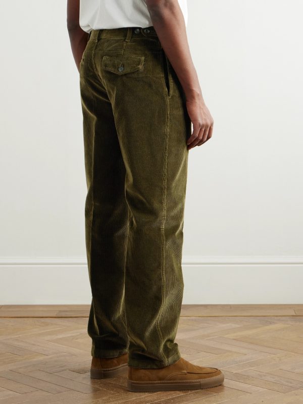 Games Straight-Leg Pleated Cotton-Corduroy Trousers - BK Games Straight-Leg Pleated Cotton-Corduroy Trousers - BK