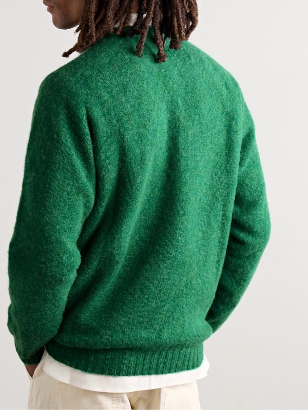 Brushed Shetland Wool Sweater - BK Brushed Shetland Wool Sweater - BK