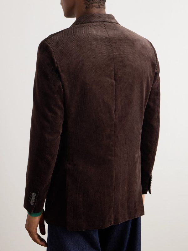 Slim-Fit Cotton-Corduroy Blazer - BK Slim-Fit Cotton-Corduroy Blazer - BK