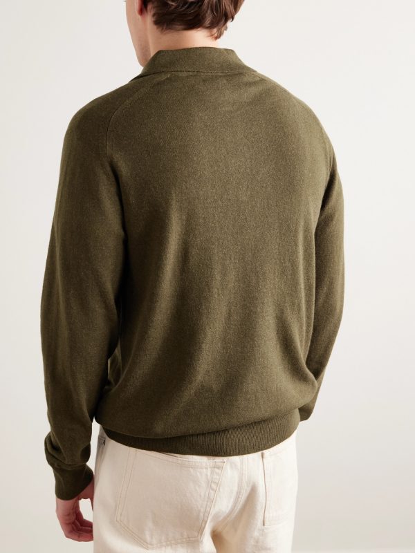 Wool and Alpaca-Blend Polo Shirt - BK Wool and Alpaca-Blend Polo Shirt - BK