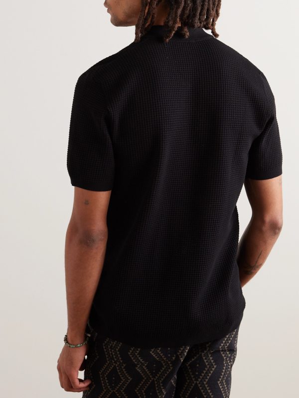 Roddy Waffle-Knit Polo Shirt - BK Roddy Waffle-Knit Polo Shirt - BK