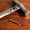 Distressed Engraved Silver-Tone Hammer - CU
