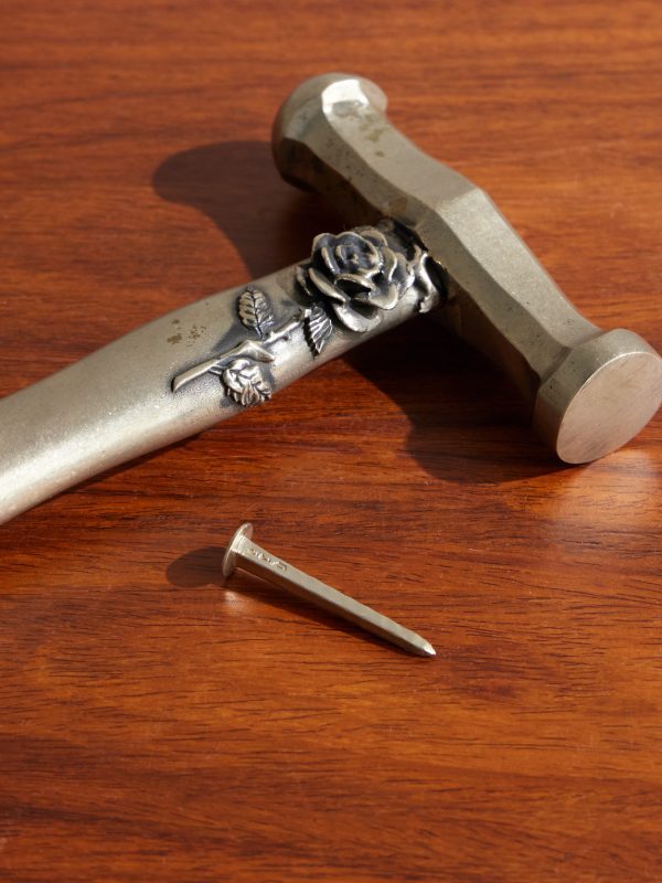 Distressed Engraved Silver-Tone Hammer - CU