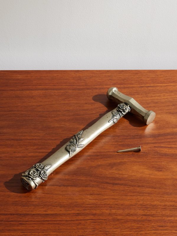 Distressed Engraved Silver-Tone Hammer
