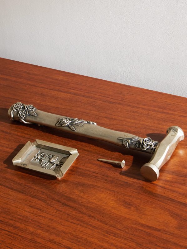Distressed Engraved Silver-Tone Hammer - OU