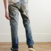 Straight-Leg Distressed Jeans - BK Straight-Leg Distressed Jeans - BK