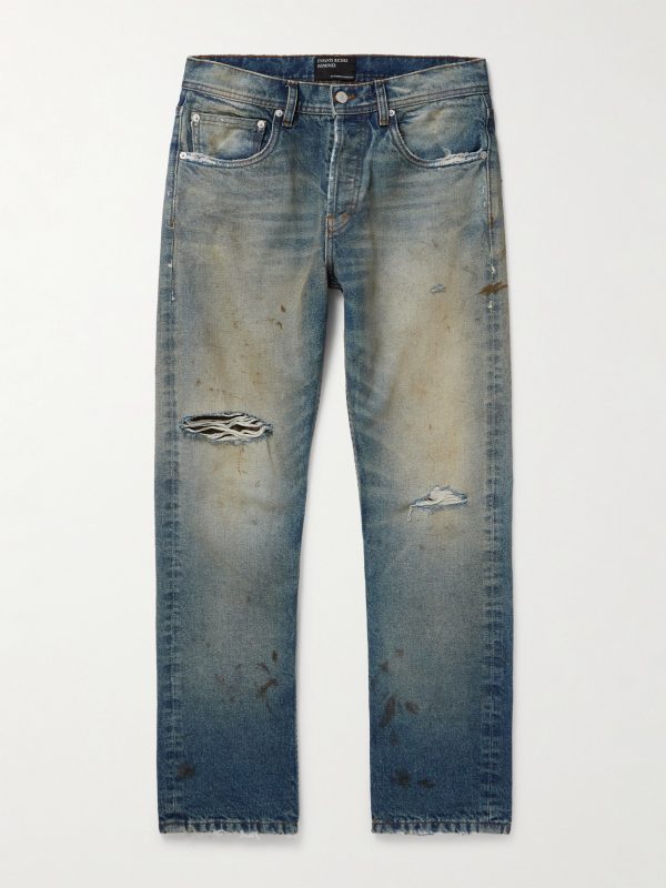 Straight-Leg Distressed Jeans Straight-Leg Distressed Jeans