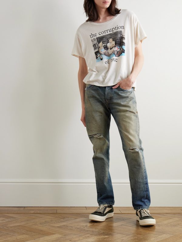 Straight-Leg Distressed Jeans - OU Straight-Leg Distressed Jeans - OU