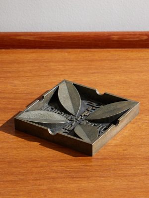 Logo-Engraved Burnished Bronze Ashtray Logo-Engraved Burnished Bronze Ashtray