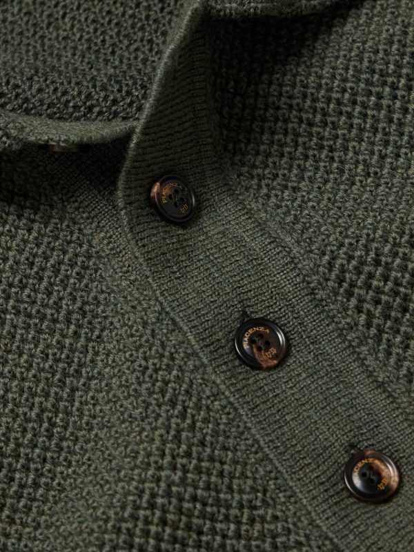 Textured-Knit Virgin Wool Polo Shirt - CU