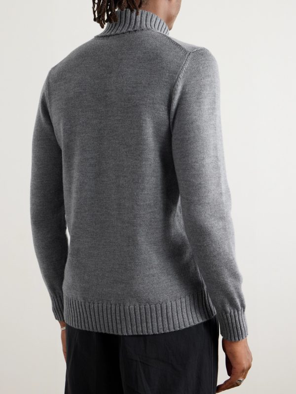Slim-Fit Wool Rollneck Sweater - BK Slim-Fit Wool Rollneck Sweater - BK