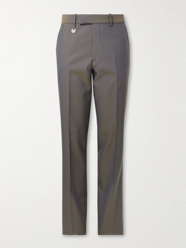 Straight-Leg Iridescent Wool Suit Trousers Straight-Leg Iridescent Wool Suit Trousers