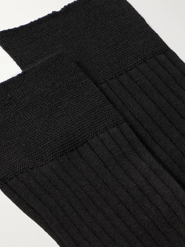Ribbed Merino Wool-Blend Socks - CU Ribbed Merino Wool-Blend Socks - CU