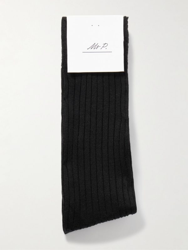 Ribbed Merino Wool-Blend Socks - E1 Ribbed Merino Wool-Blend Socks - E1