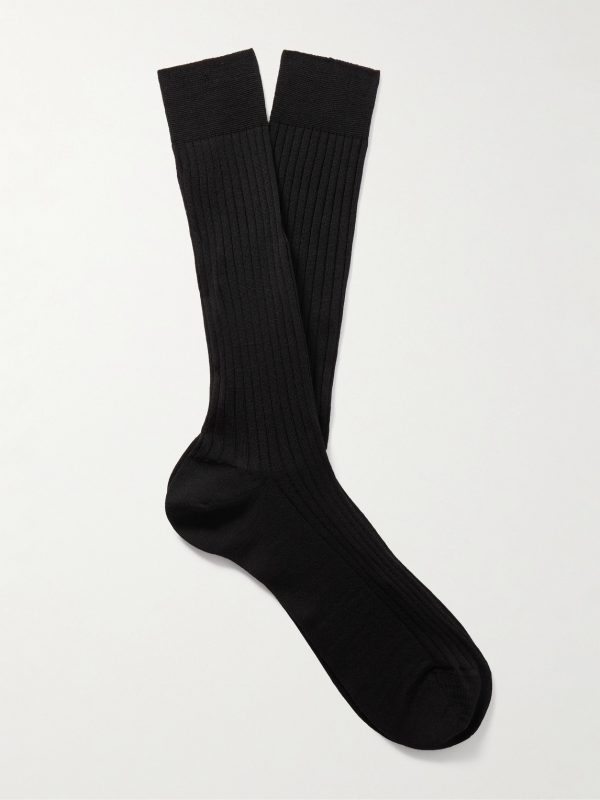 Ribbed Merino Wool-Blend Socks Ribbed Merino Wool-Blend Socks