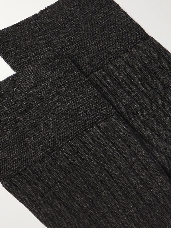 Ribbed Merino Wool-Blend Socks - CU