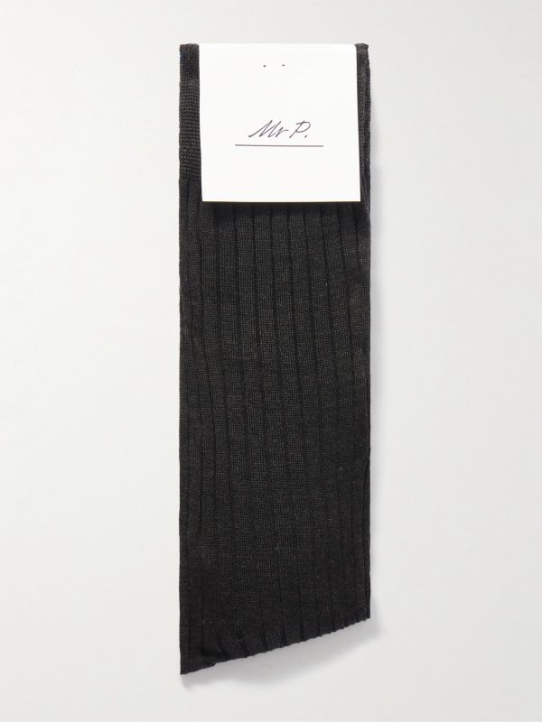 Ribbed Merino Wool-Blend Socks - E1