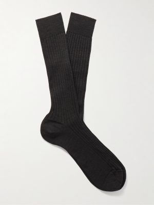 Ribbed Merino Wool-Blend Socks