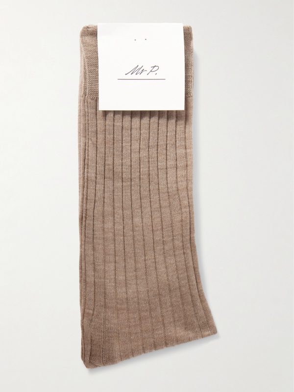 Ribbed Merino Wool-Blend Socks - E1